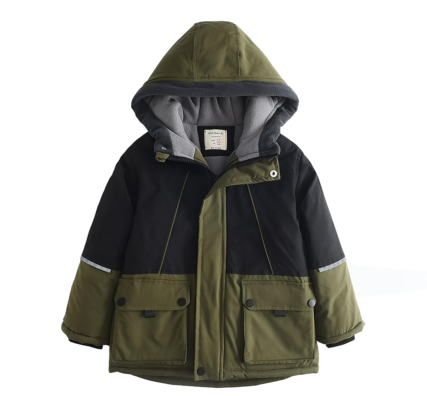 Abrigo para niño y niño, forro polar cálido, chaqueta de invierno, con capucha, piel acolchada, gruesa parka