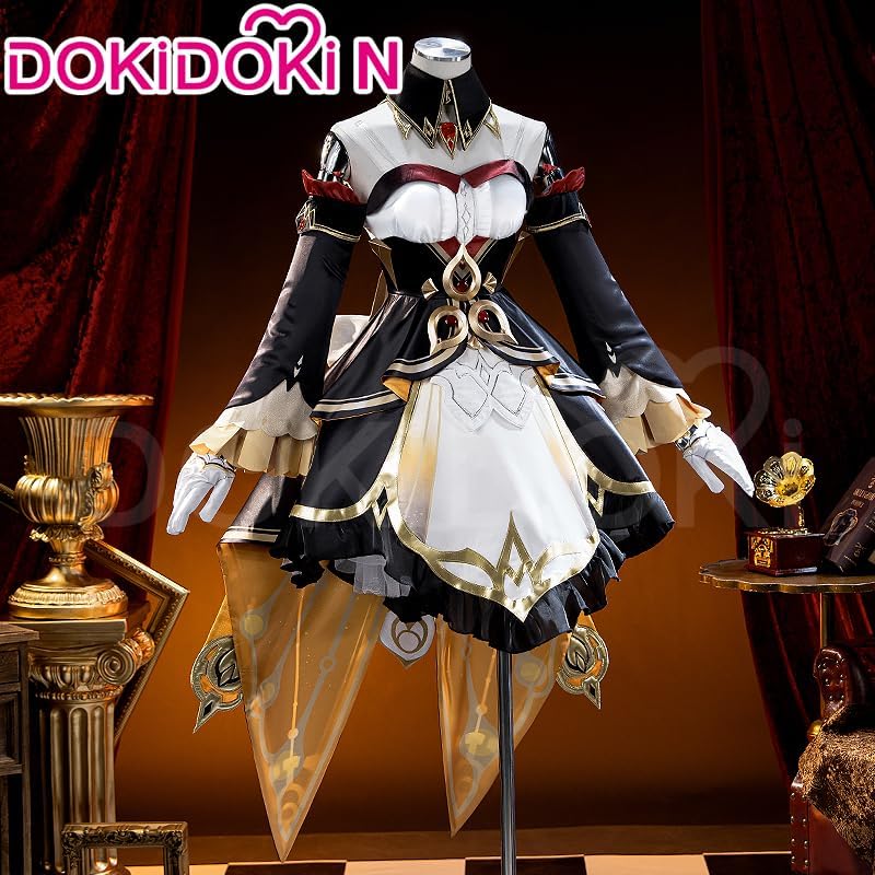 KIRA KIRA Genshin Sandrone Cosplay Costume Doki-N Game Genshin Fatui Harbinger Sandrone Cute Maid Dress Halloween Costume