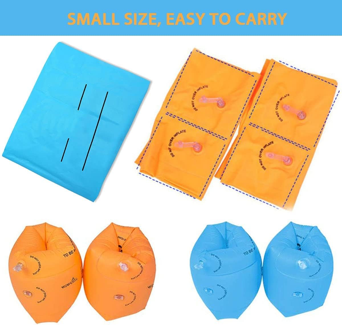 4 Pairs Arm Floaties Inflatable Swim Arm Bands Rings for Toddlers Kids
