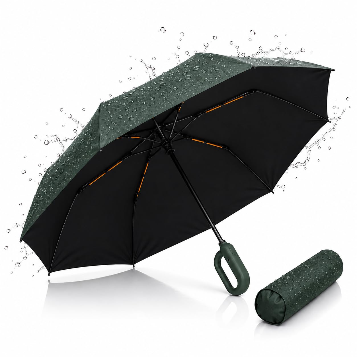 skyshield umbrella SkyShield Auto Open & Auto Close Travel Umbrella with Carabiner Hook Handle | Windproof Folding Umbrella | 99% UV Protection | Waterproof Canopy | Compact Portable Umbrella for Men, Women & Kids-picture-30
