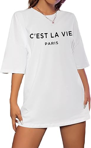 Miniatura 4 de Zoyami Camiseta de gran tamaño para mujer, camiseta gráfica casual, de verano, holgada, de manga corta