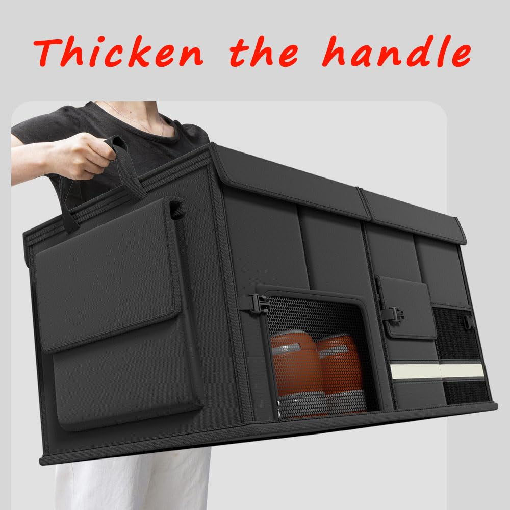 Organizador Maletero para Honda CR-V (RD1-RS 1995-2025 2026),Caja De Almacenamiento Plegable con Compartimentos Ajustables Y Bolsillos Laterales,Bolsa Antideslizante Resistente,Black