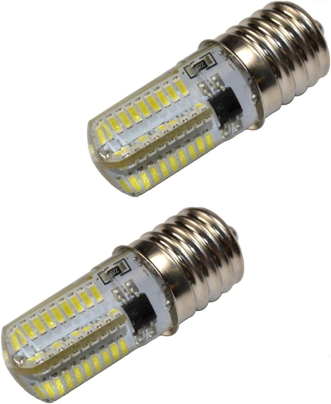 HQRP 2-Pack 110V 5/8 Base #2SCW Screw-in Sewing Machine LED Light Bulb Cool White for 195148, 8SCW Replacement