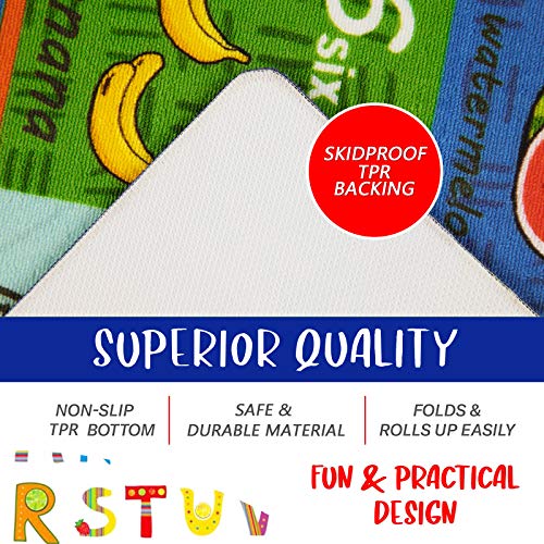 Pauwer Kindertapijt Grappig educatief speelgebied tapijt met antislip rubberen achterkant speeltijd collectie ABC… - Afbeelding 3