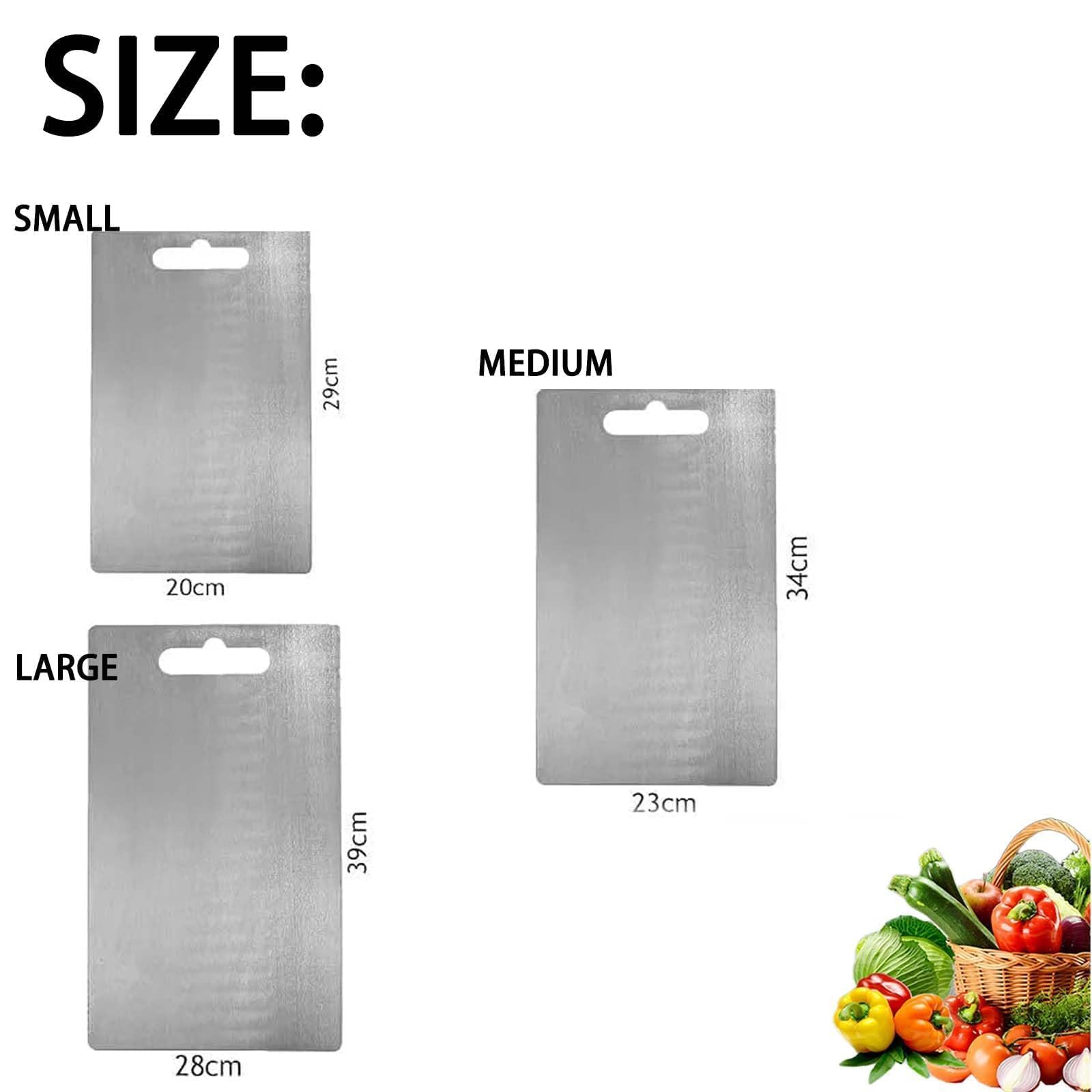 Deska do krojenia w 100% z czystego tytanu – dwustronna odporna na zarysowania odporna na zarysowania deska do krojenia mięsa i warzyw do kuchni (M: 34 x 23 cm)