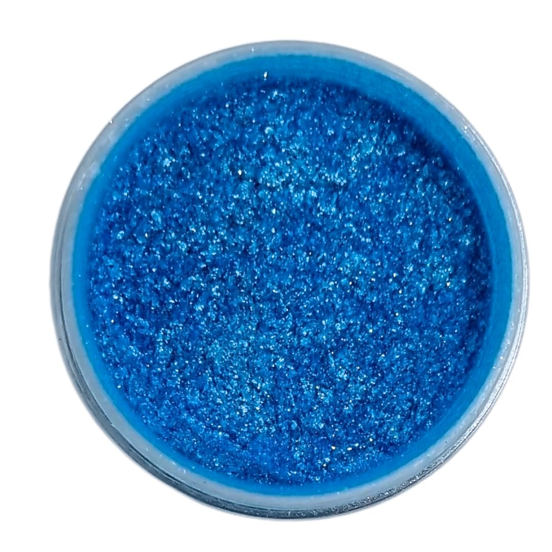 Azucren, Paillette Alimentaire, Paillette Alimentaire cocktail, Poudre Pailletée Comestible, Idéale pour la Décoration de Gâteaux, de Fondants, de Crème au Beurre, 5 Grammes. AZUSHINE (Bleu)