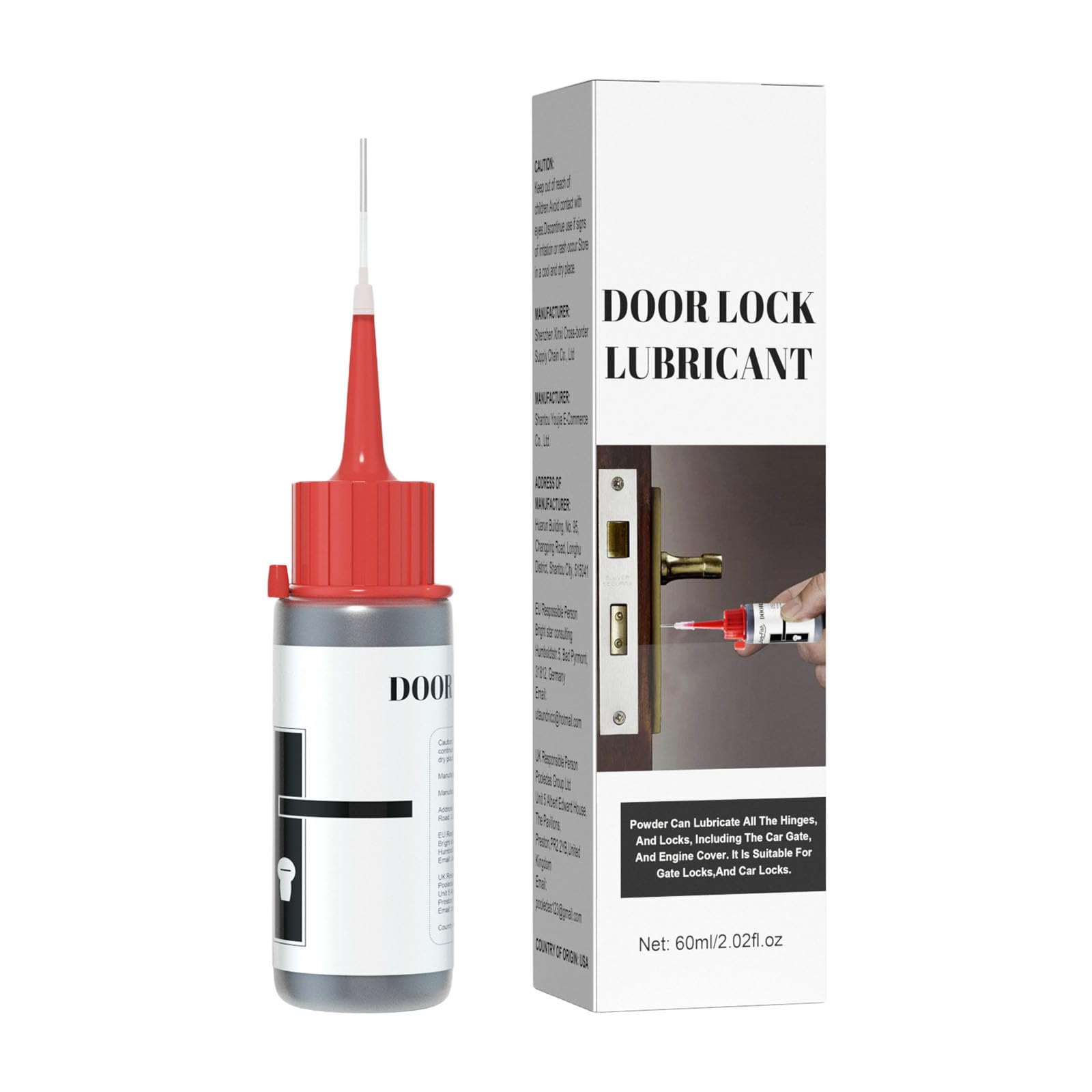 DUSKLYT Graphite Lock Lubricant for Door Locks | Gra-phite Lock Cylinder Lubricants Powder | Dry Lube Powder & Spray Grease for Door Locks, Cylinders, Treadmills