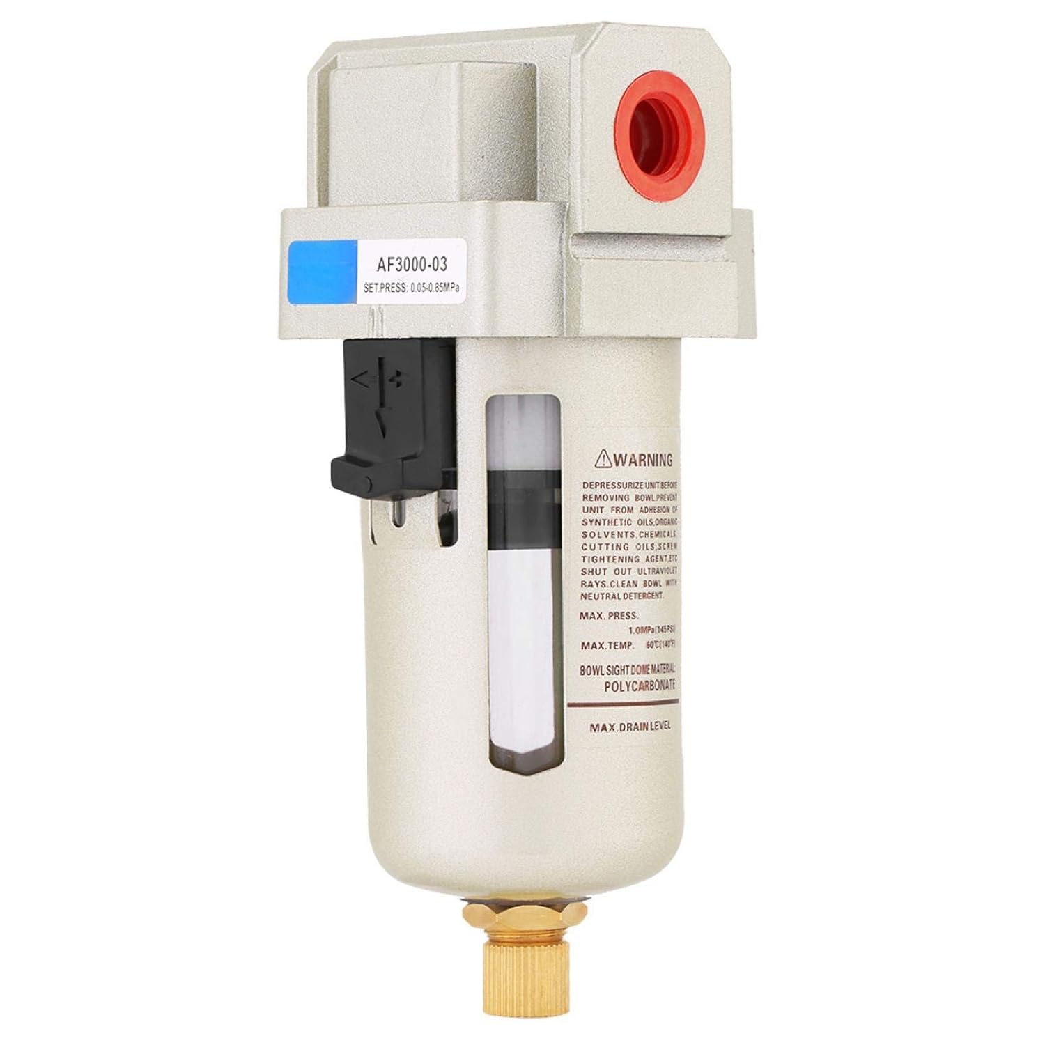 Oumefar 1 pcs G3/8" Trap Oil Water Separator Aluminum Alloy Air Compressor Filter Pressure Regulator Tool for Compressor and Air Tools AF3000-03