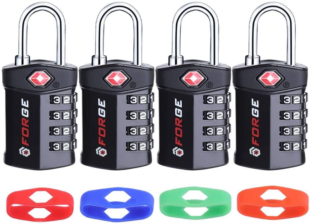 Forge Travel Lock,TSA Approved Luggage Locks for Air Travel, Gym Lockers, School Lockers, Pelican Cases, Gun Case, Easy Read Dials, Durable Alloy Body.