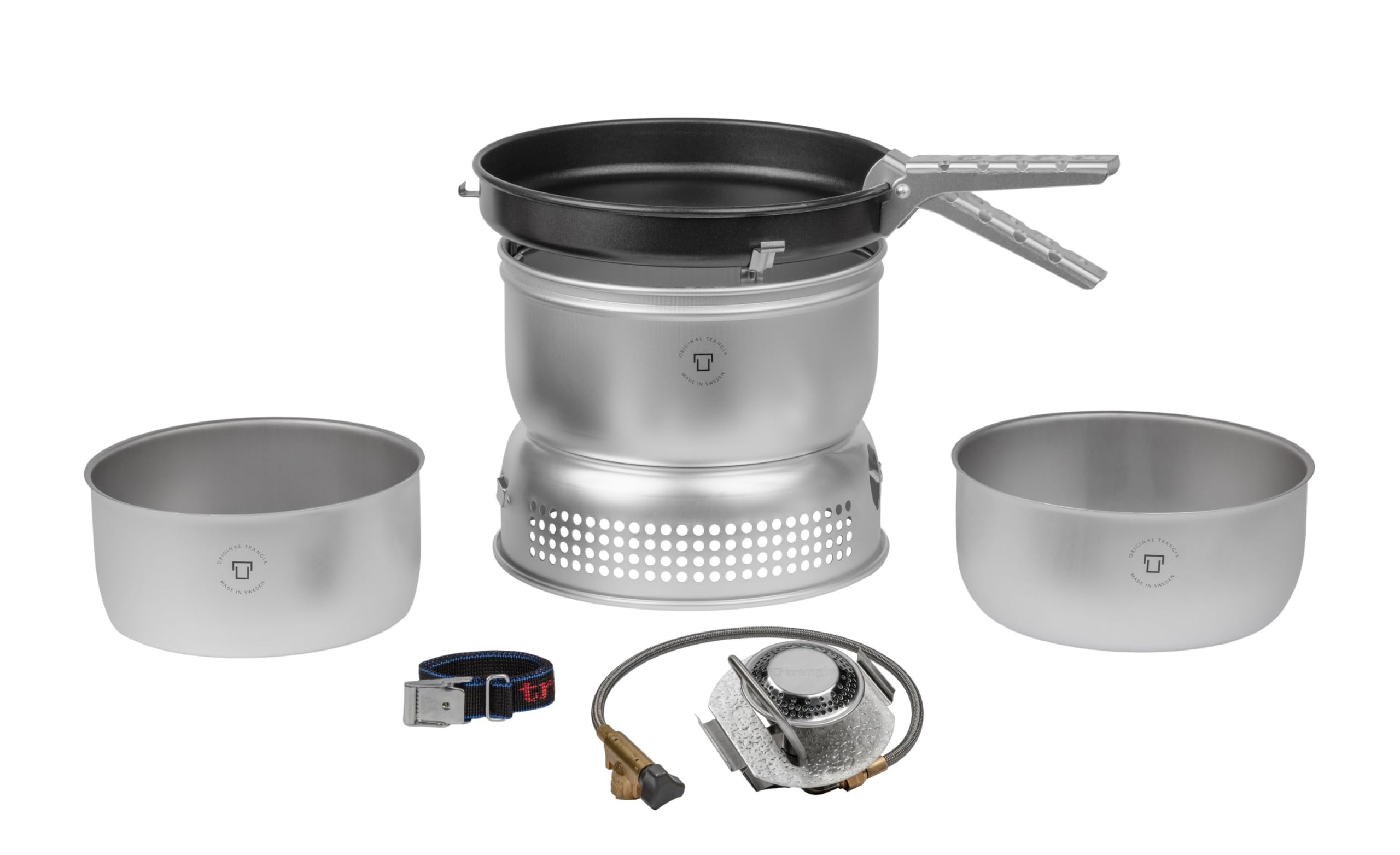 Trangia Sturmkocher 25-23 UL/D/GB - Sturmkocher-Set groß aus Ultralight-Aluminium mit Duossal-Kochgeschirr und Gasbrenner