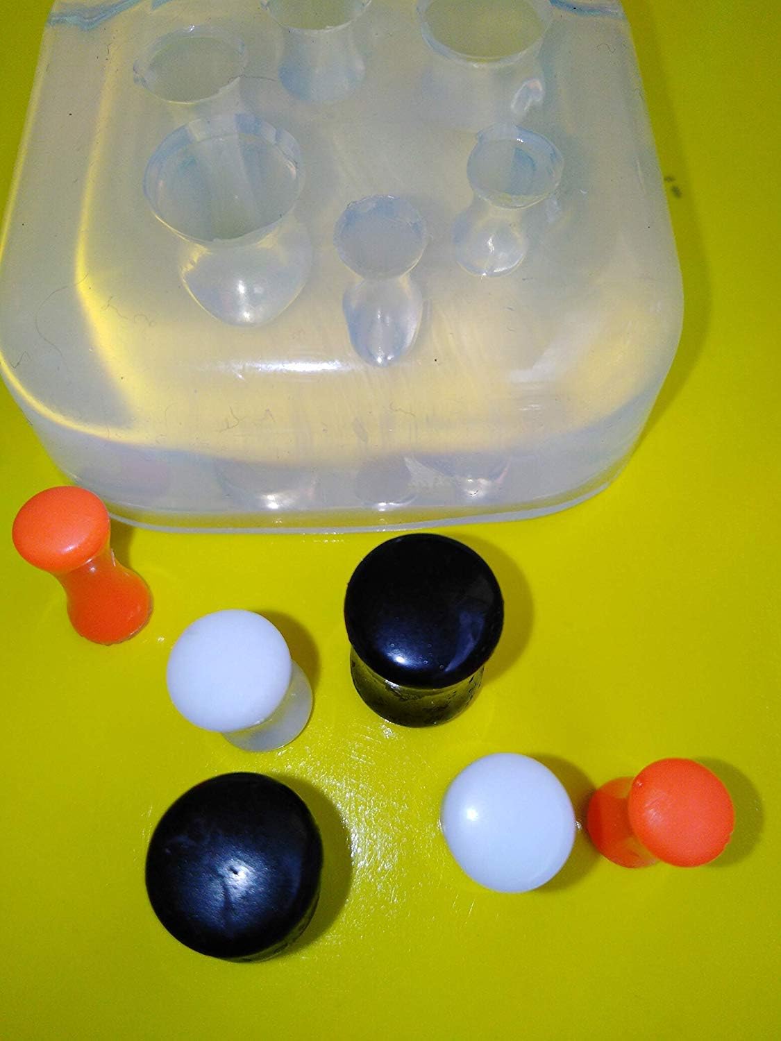 20mm 22mm 25mm Clear Resin Mold for Ear Gauges Piercing,Double Flare, Body Stretching Jewelry Casting