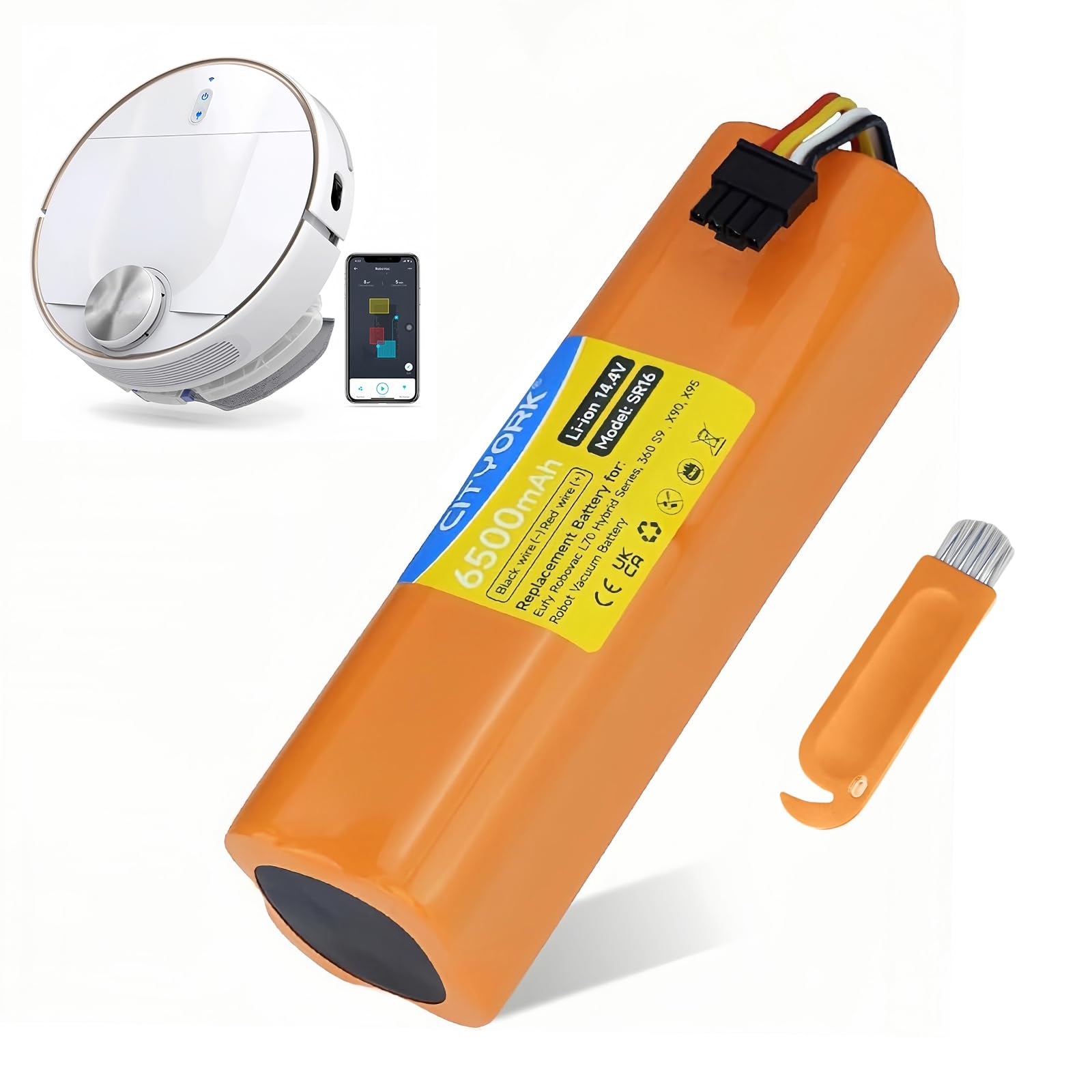 6500mAh INR18650M26-4S2P Battery Replacement Compatible with Eufy Robovac L70 Hybrid, L10, T2190G21, T2190, 360 S9, X90, X95 Robot Vacuum, 14.4V