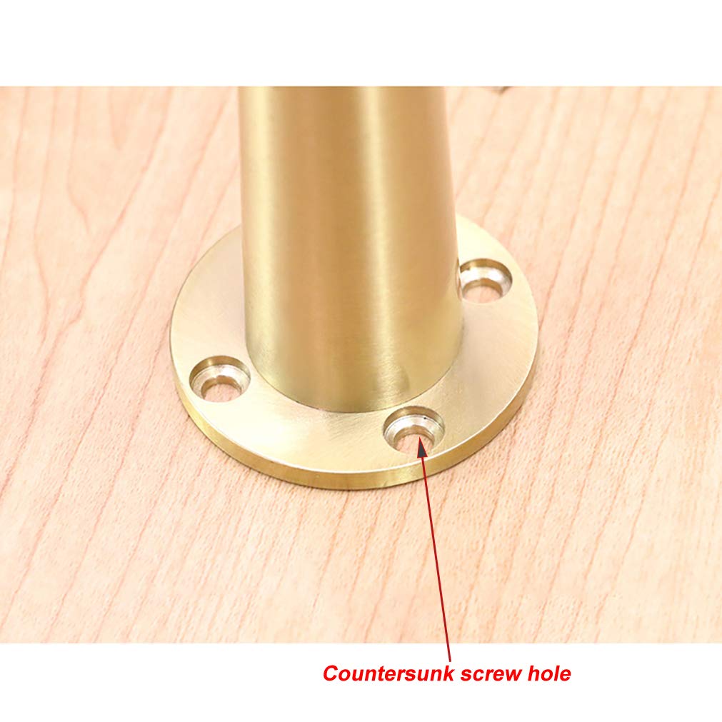 Generico Gambe per Mobili Piedini per Tavolo in Ottone Piedini di Supporto Protezioni per Pavimenti in Rame Puro Funzione Silenziosa 4 Viti Regolabili/in Ottone Antiscivolo (Nero 10 Pollici/25 cm)