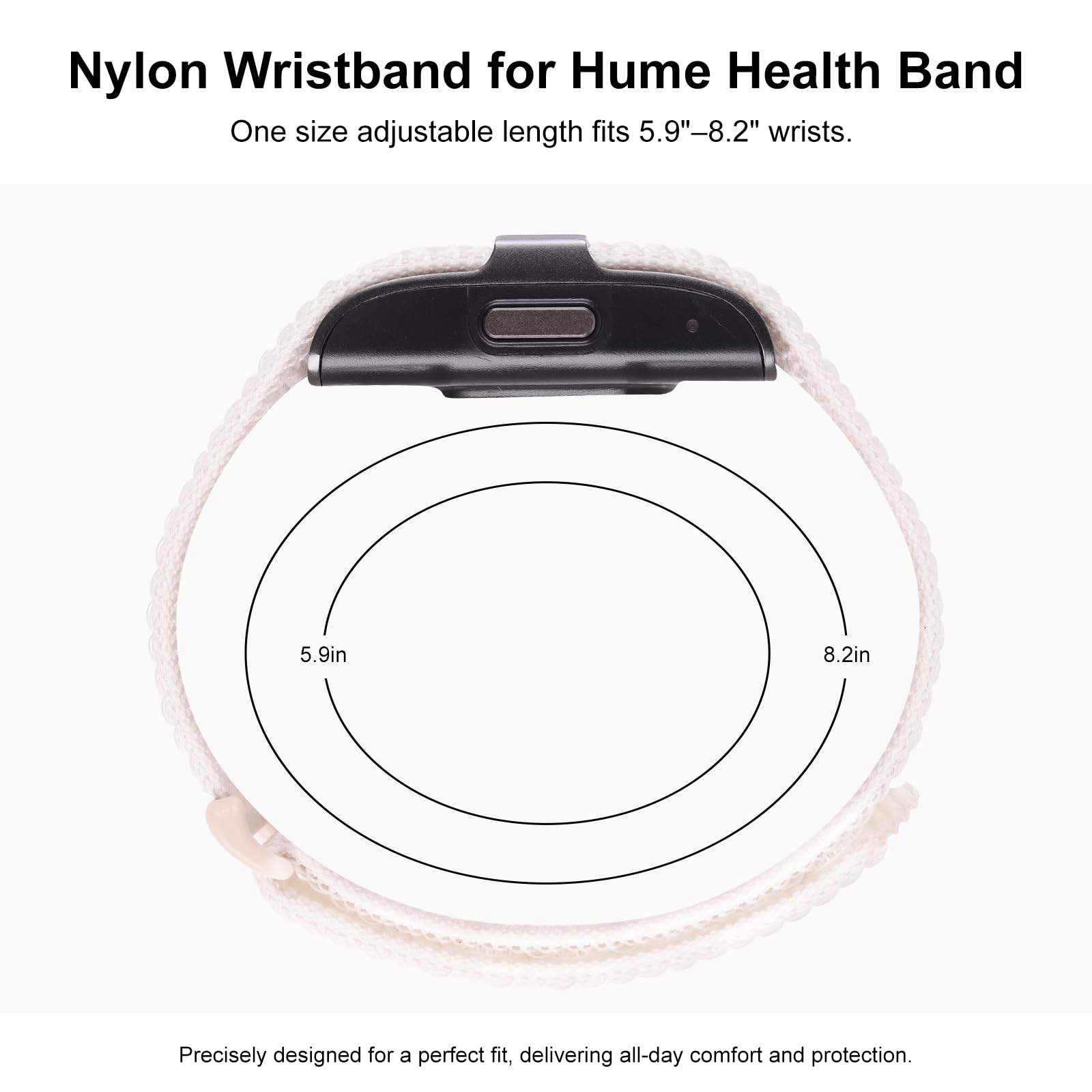 ZOOROO 3-Pack Nylon Loop Sport Replacement Bands Compatible with Hume Health Band, Soft Breathable Adjustable Wrist Band for Hume Band Replacement Strap Wristband for Fitness Tracker Women Men — view 4