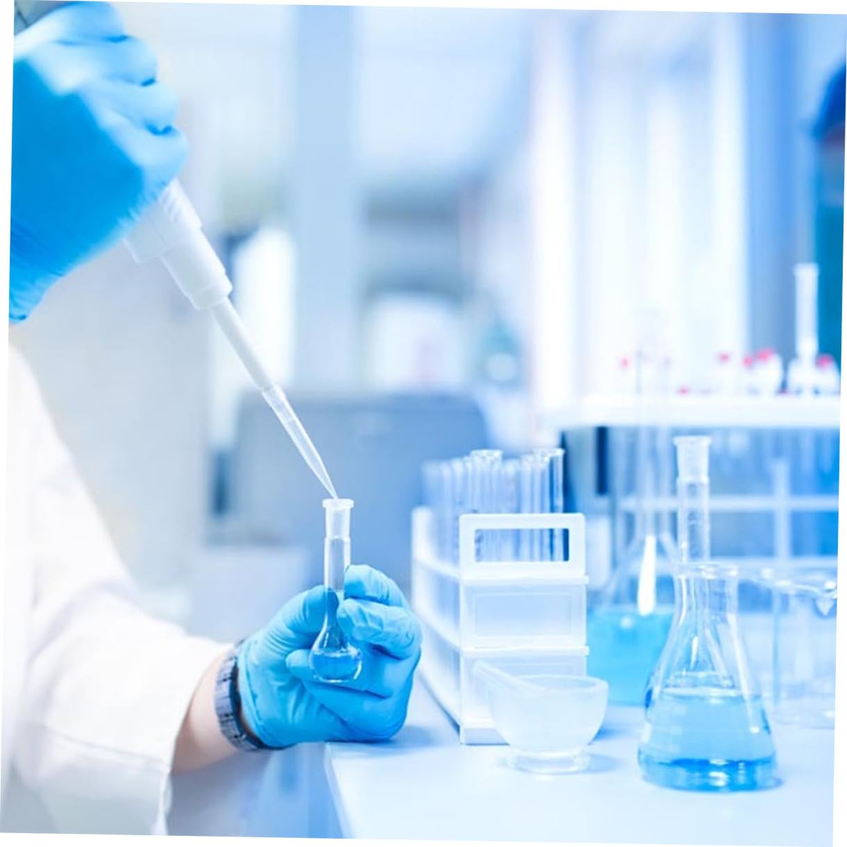 Matraccio Erlenmeyer in Vetro per Laboratorio, 4 Pezzi, Forma Conica, Adatto a Scuola e Esperimenti di Chimica, Uso Pratico e Sicuro nel Riscaldamento
