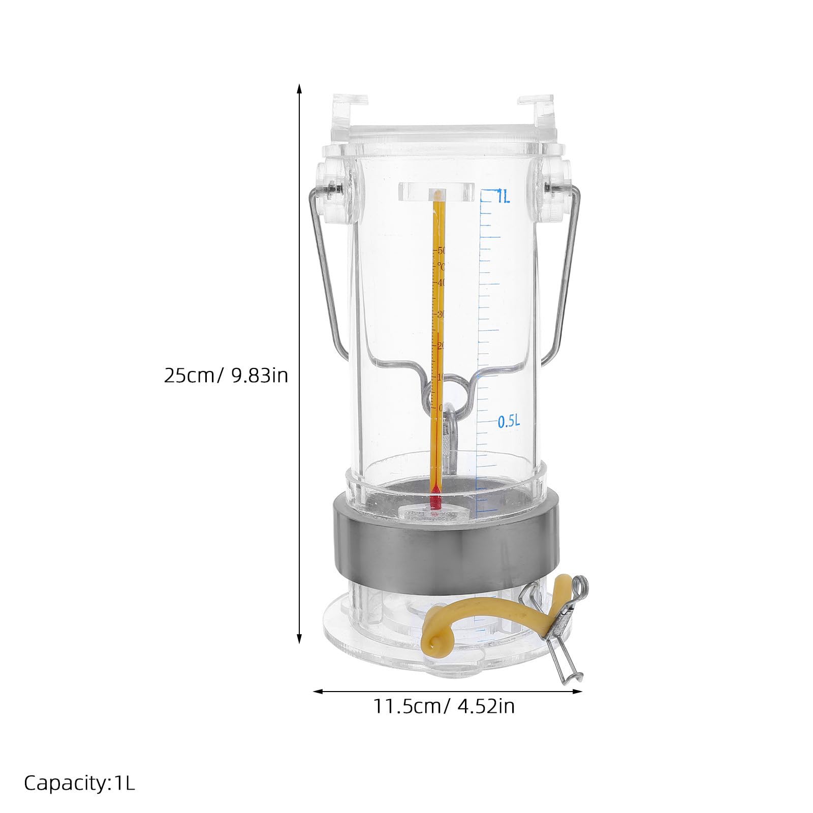LIFKOME Muestreador de Agua para Pruebas Precisas de Calidad de 1l Capacidad de Muestreo Profundo, Fabricado en Acero Inoxidable y Acrílico Color Aleatorio para