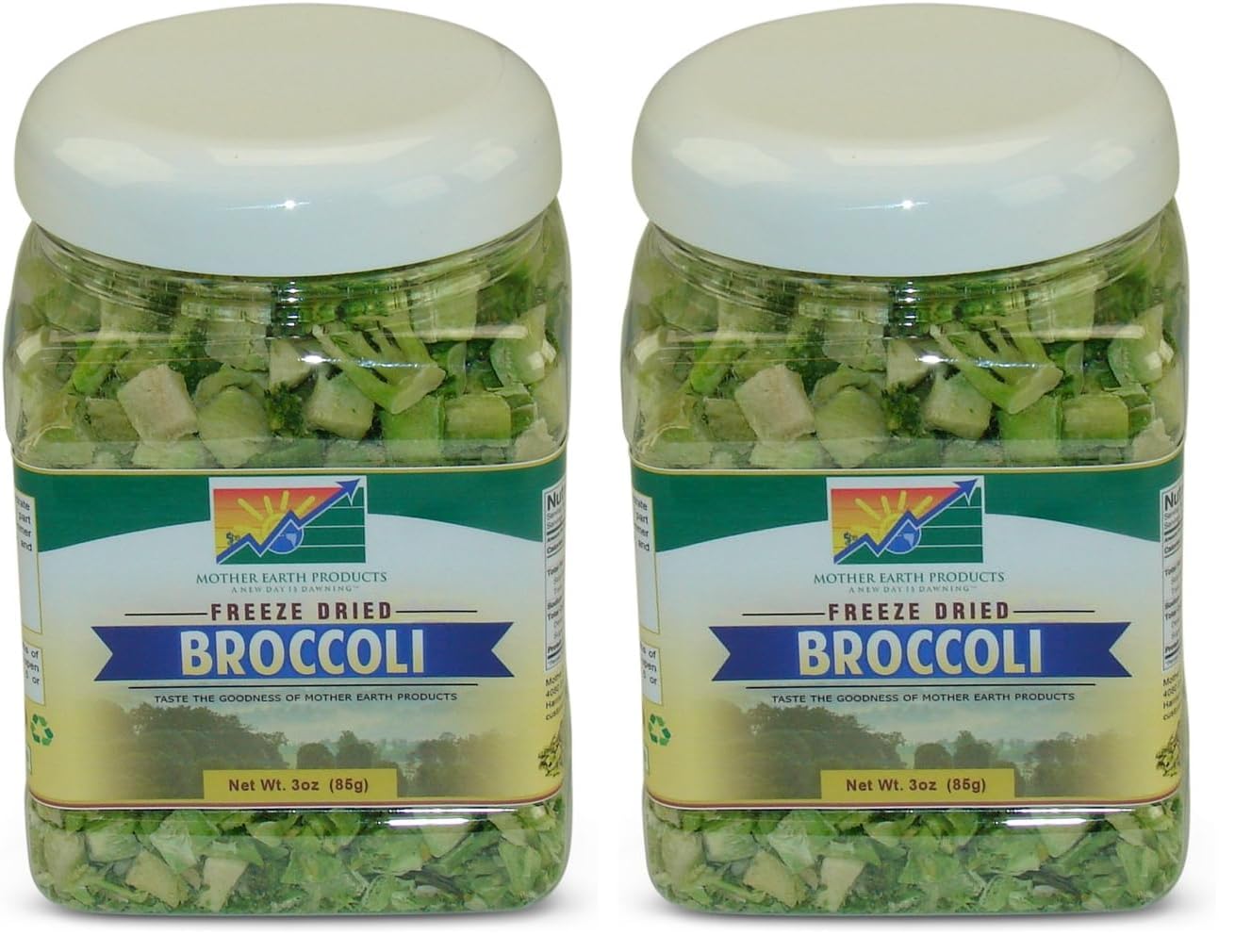 Mother Earth Products Freeze Dried Broccoli, Net Wt 3oz (85g) (Pack of 2)
