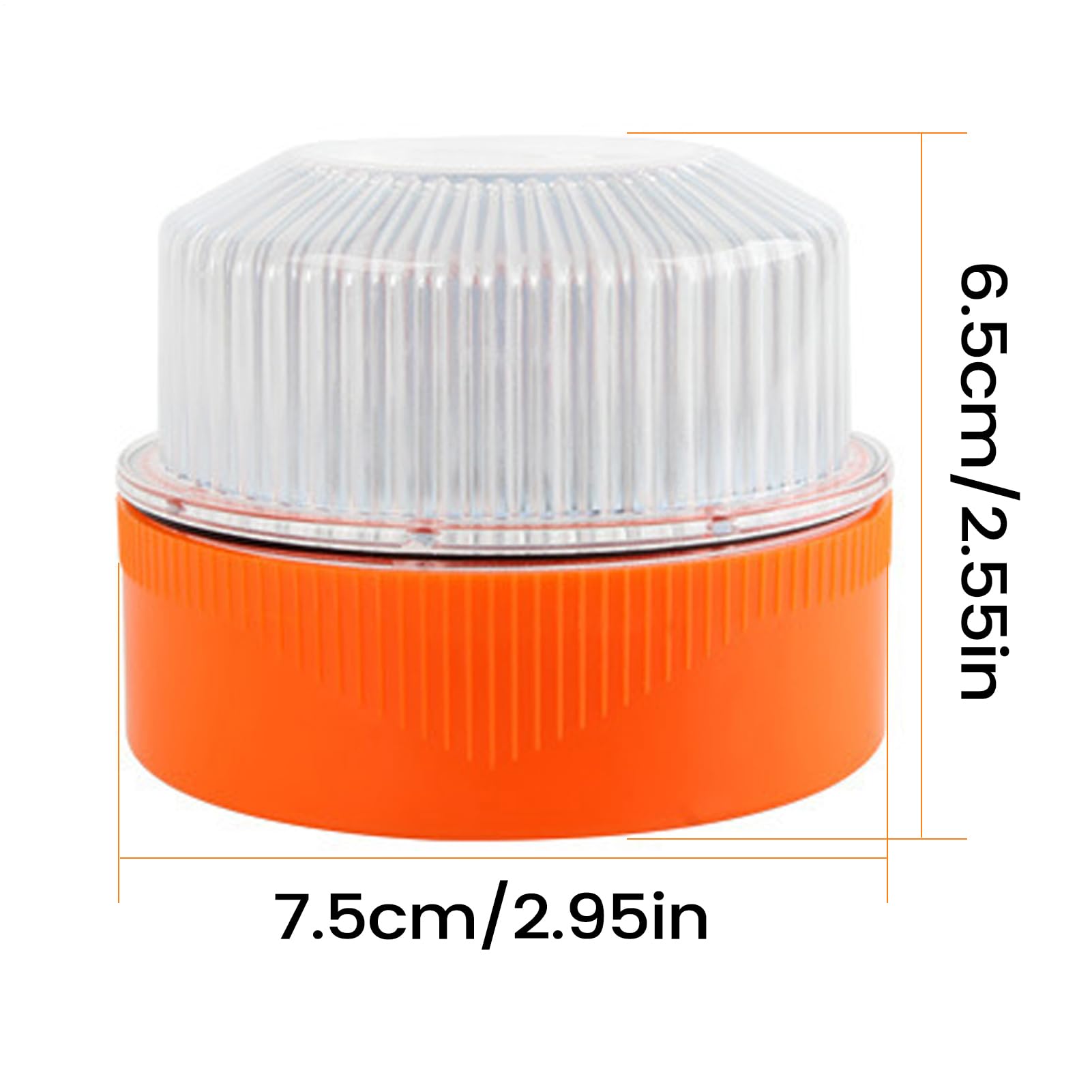 Generico Luce Di Emergenza V16 Omologata - Lampeggiante A LED Stroboscopico Bianco Ambra | Torcia Per Guasti Auto Con Base Magnetica | Segnale Di Sicurezza Alimentato A Batteria A 9 Modalità