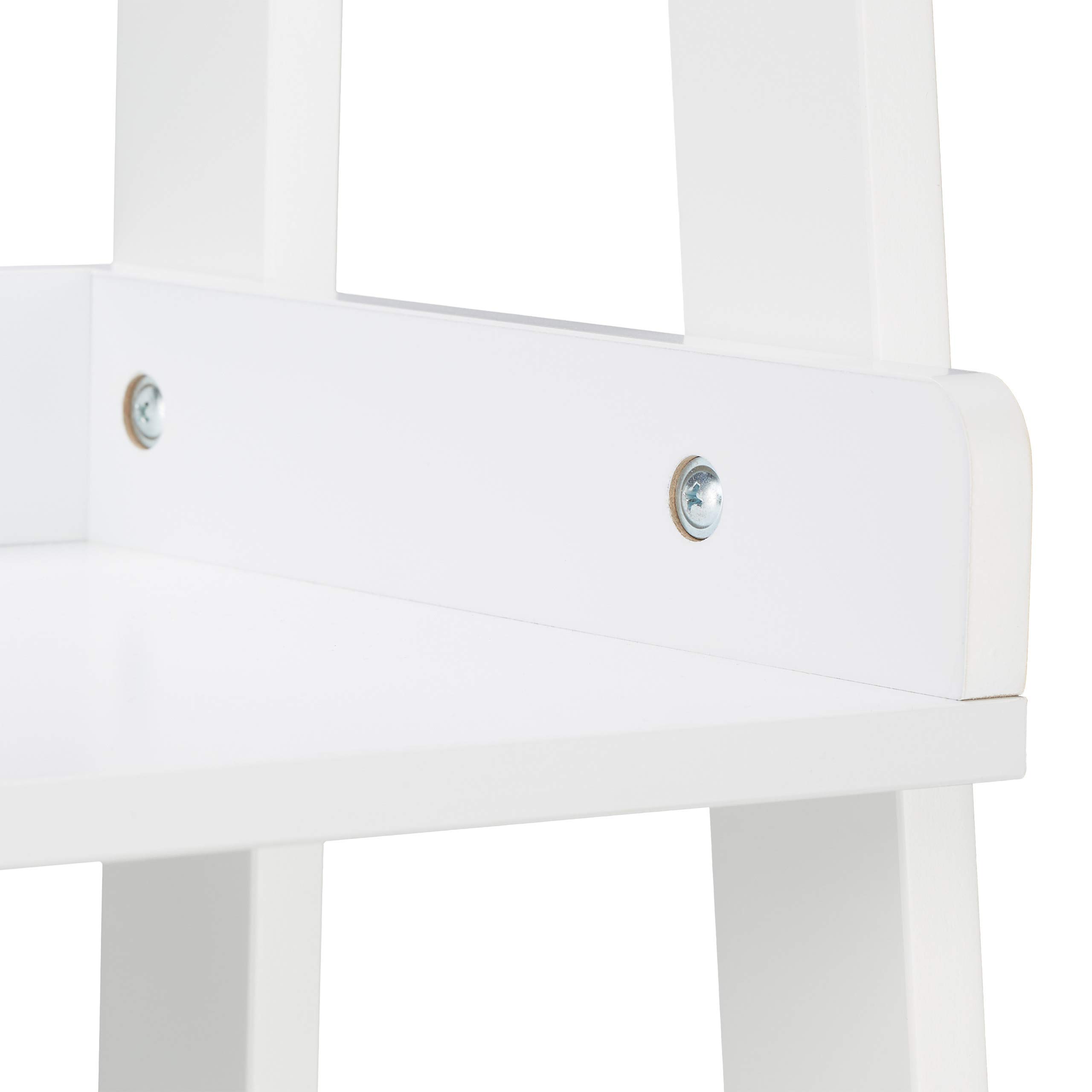 Relaxdays Mobiletto a 3 Piani Multiuso, Scaffale per Oggetti, Libreria, Fioriera, HxLxP 82,5 x 61 x 29 cm, Bianco