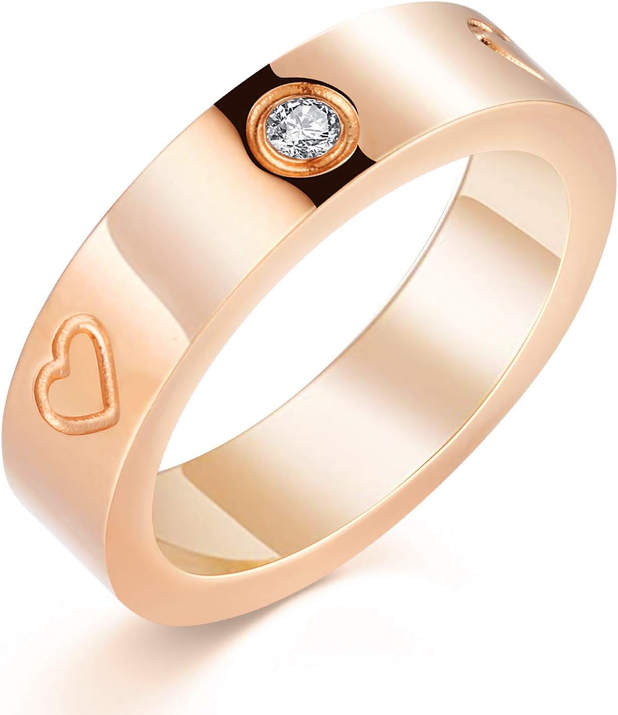 Love Friendship Ring 18K Gold-Plated Stainless Steel Promise Ring Wedding Band Jewelry Birthday Gifts for Women