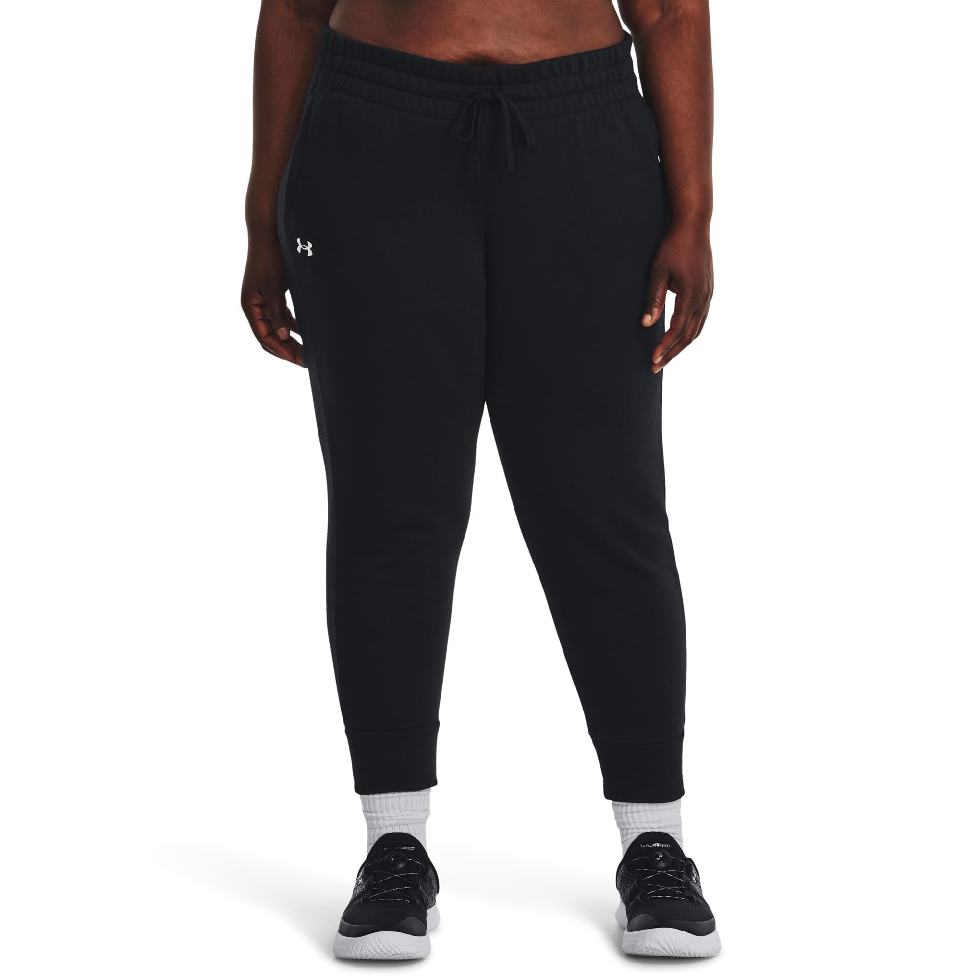 Under Armour Women's Rival Fleece Joggers, S Tall, (001) Black / / White