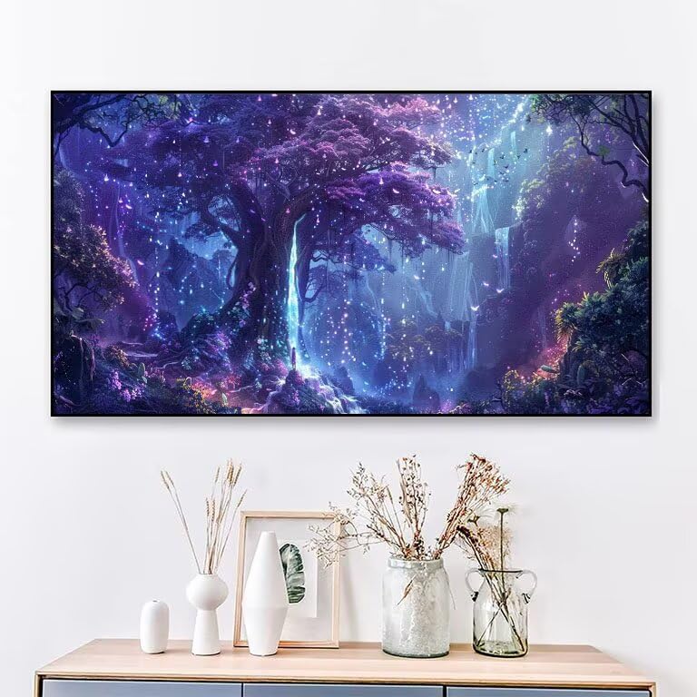Peinture Diamant Arbre 5D pour illuminer votre salon avec une décoration murale XXL à faire soi-même - 2