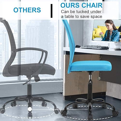 Miniatura 4 de Silla de oficina en casa, silla de computadora, silla de estudiante, silla de escritorio, silla de malla con respaldo medio, silla de oficina