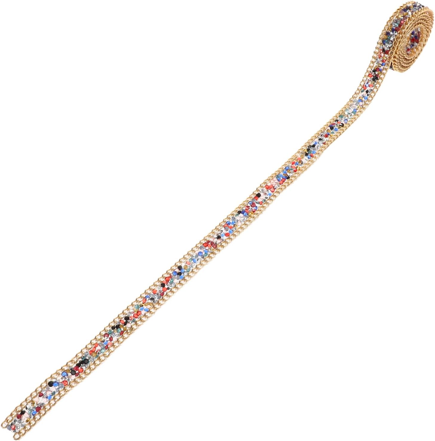 1roll Rhinestone Ribbon Iron Craft Trim for Wedding Dress Clothing and Accessories for Special Occasions and Decorations