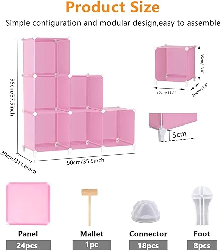 Miniatura 3 de AWTATOS Organizador de almacenamiento en cubos, organizador de armario portátil y almacenamiento para niños, apilable, 6 cubos de almacenamiento,