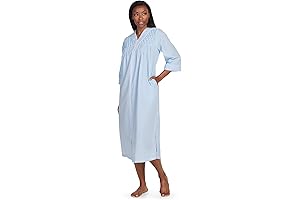 Long Floral Seersucker Robe: Miss Elaine's Comfortable and Stylish Loungewear