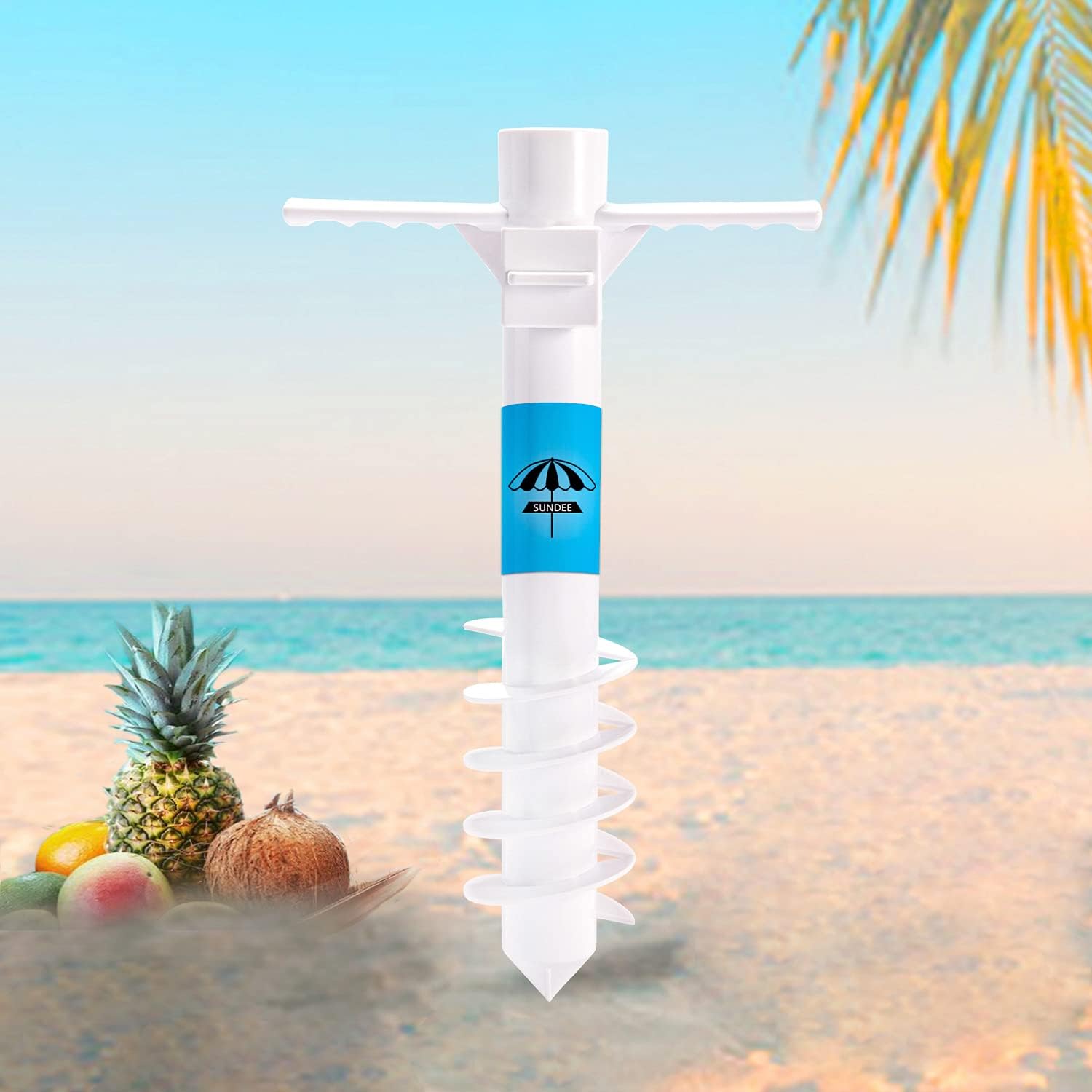 sundee Beach Umbrella Sand Anchor, 5 Spiral Screws Stand