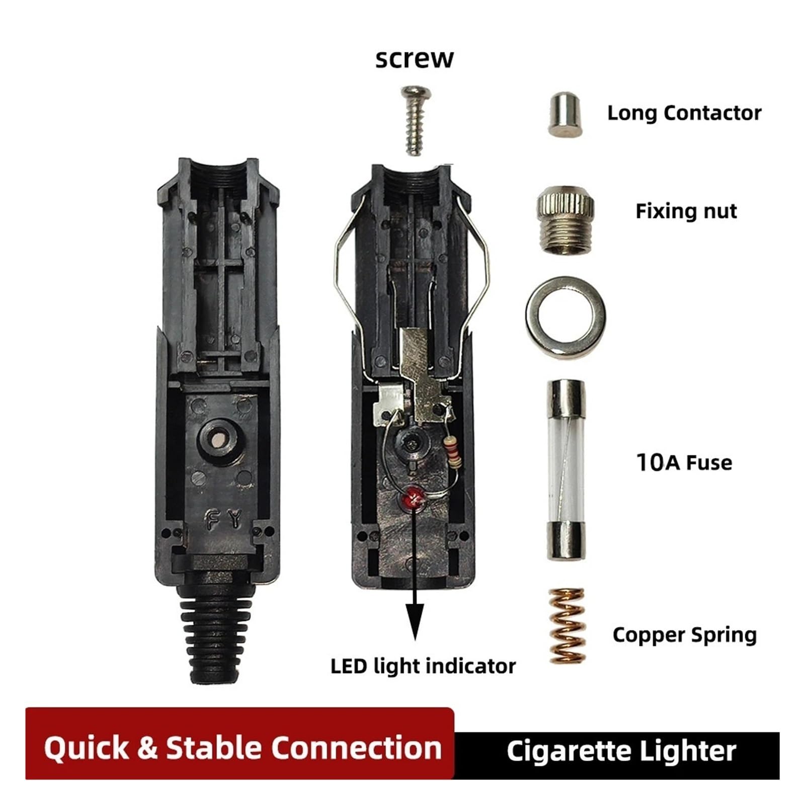 XT60 to Cigarette Lighter Extension Cable 14AWG 10FT 12V 24V para Power Station