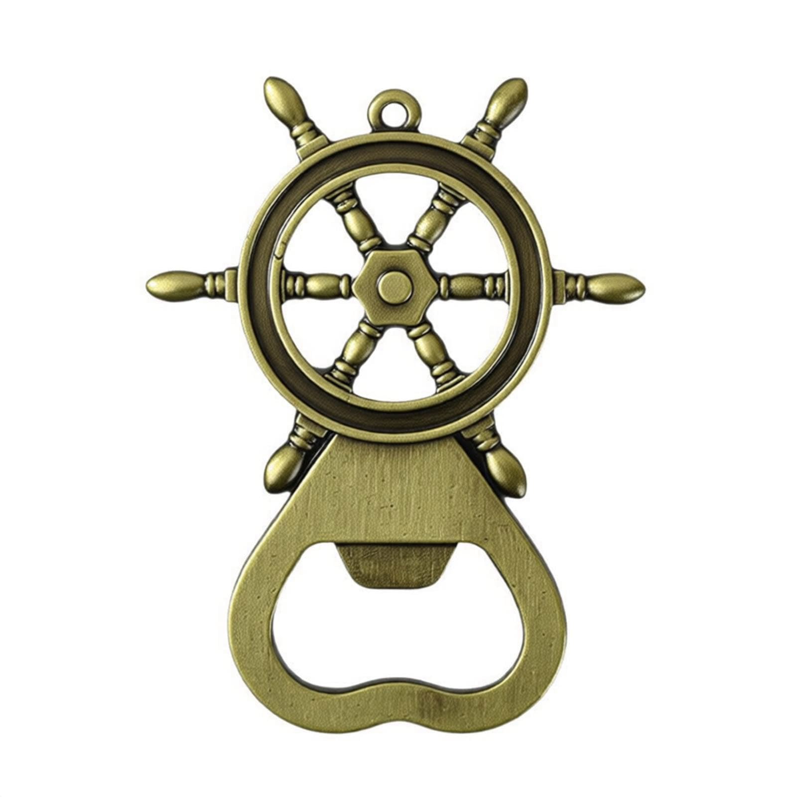 Baodss Creative Alloy Steering Wheel Keychain With Bottle Opener Function For Outdoor Enthusiasts And Adventurers