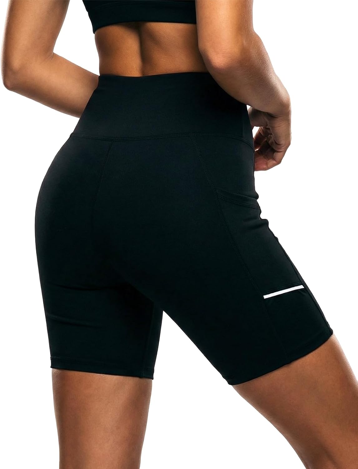 Biker Shorts for Women with Pockets​ & Tummy Control, 4-Way Stretch Spandex Workout Shorts​ No See Through for Yoga Cycling