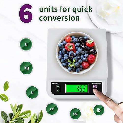 Miniatura 3 de Báscula digital grande de cocina de 66 libras  66.1 lbs para cocina con conteo de tara y preparación, hornear, cocinar, pan, carne con pantalla LCD