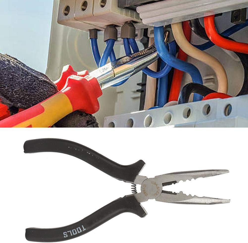 Slimline Bent Nose Pliers 6'' High Carbon Steel Round Curved Nose Pliers High Hardness, Firm And Strong，for Multiple Purposes.