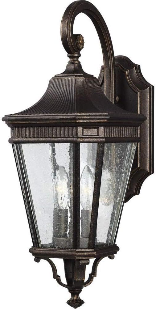 Sea Gull Lighting OL5420BK Cotswold Lane - Outdoor Wall Lantern Traditional Aluminum Approved for Wet Locations in Traditional Style - 6.5 Inches Wide by 11.5 Inches High