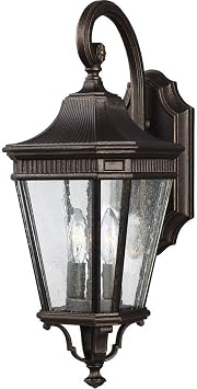 Feiss OL5421GBZ Cotswold Lane Outdoor Patio Lighting Wall Lantern, Bronze, 2-Light 8"W x 20"H 120watts