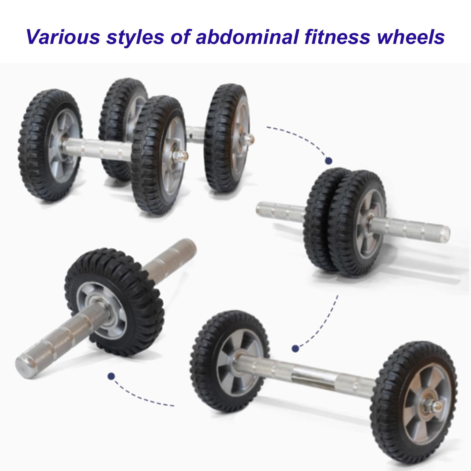 Ab Roller Wheel, Bauchmuskeltrainingsgerät aus Edelstahl 304, Geräuschlos, Verschiedene Ausführungen Erhältlich,200mm-fourwheel