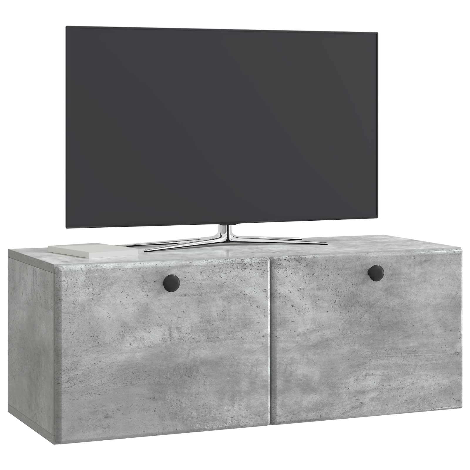 Mobile basso da parete per TV, 78,5 x 31 x 30 cm, grigio cemento