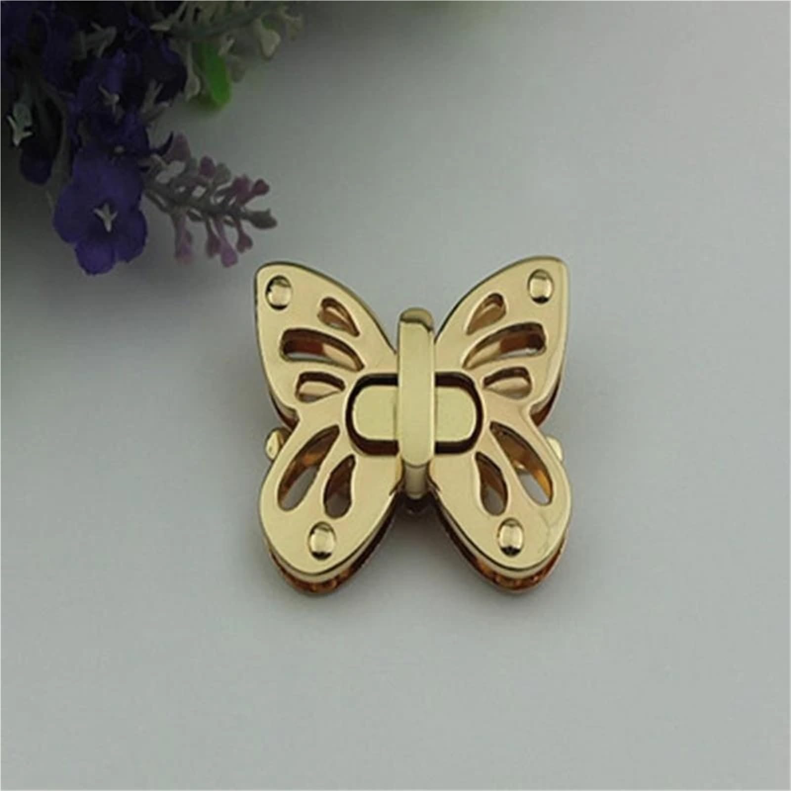 Skręć zamek, zamknij portfel, Metalowe zapięcia motylkowe do torebki DIY, zestaw 10 sztuk, jasnozłote, 5 x 3,7 cm