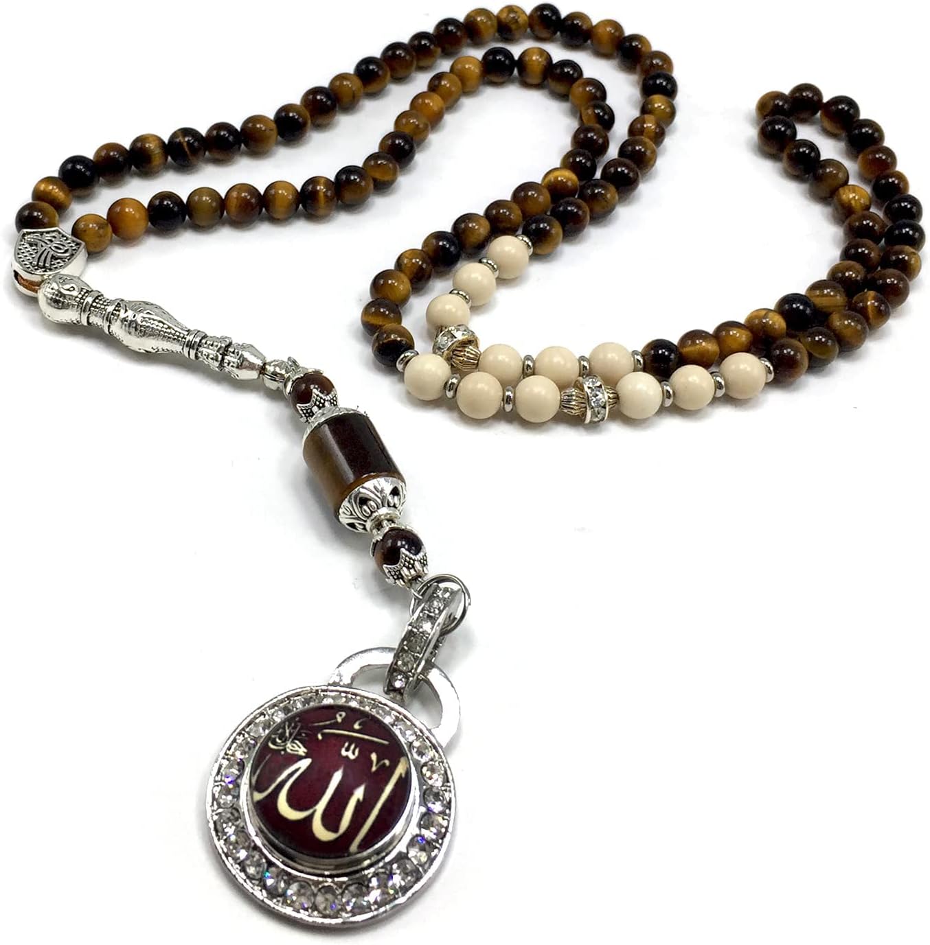 Special Prayer Beads Series -99 beads- Tesbih Tasbih Tasbeeh Misbaha Masbaha Subha Sebha Sibha (Unique Design Stylish Tiger Eye Model -6 mm-99 Small Beads-)