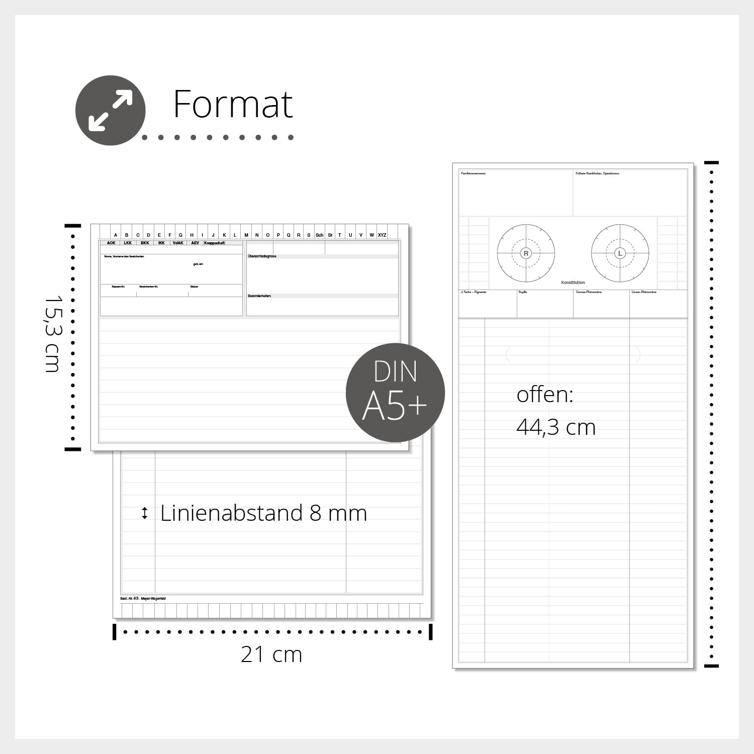Patientenakten Heilpraktiker | 200 Stück | DIN A5 | 190 g/m² Karton | Weiß
