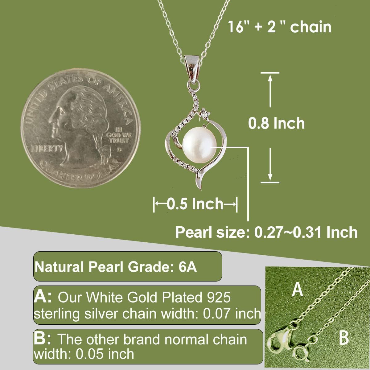 Granddaughter Necklace - Granddaughter Gifts from Grandma, Graduation Gifts for Her, Birthday Christmas Confirmation Wedding Keepsake Jewelry gifts for Granddaughter Teen Girls, Sterling Silver Freshwater Pearl Necklace - Image 6