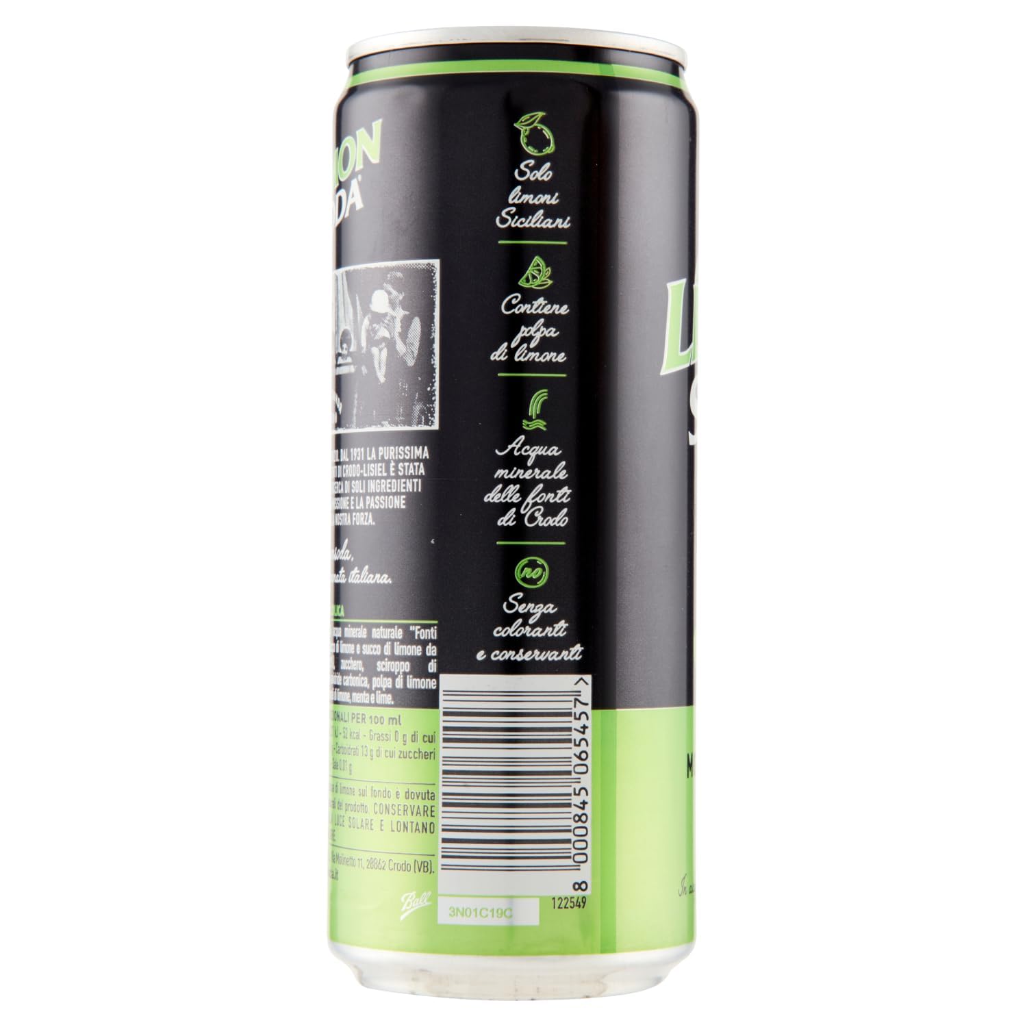Italian Gourmet Lemonsoda Mojito bevanda analcolica spritzig 72 x 33cl | Limone siciliano e menta, ohne Alkohol; eiskalt genießen bei Party, Gesamtnettogewicht 23,76 L + Kostenlos Polpa 400g