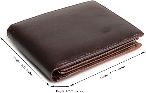 Miniatura 2 de TAUFE Men's Wallets, Men's Leather Wallet Short Retro Card Holder Multi-Card Position First Layer Leather Wallet Men's Genuine Leather Wallet