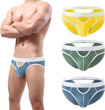 ZONBAILON Mens Bulge Enhancing Briefs Front Opening Pouch Tagless Underwear