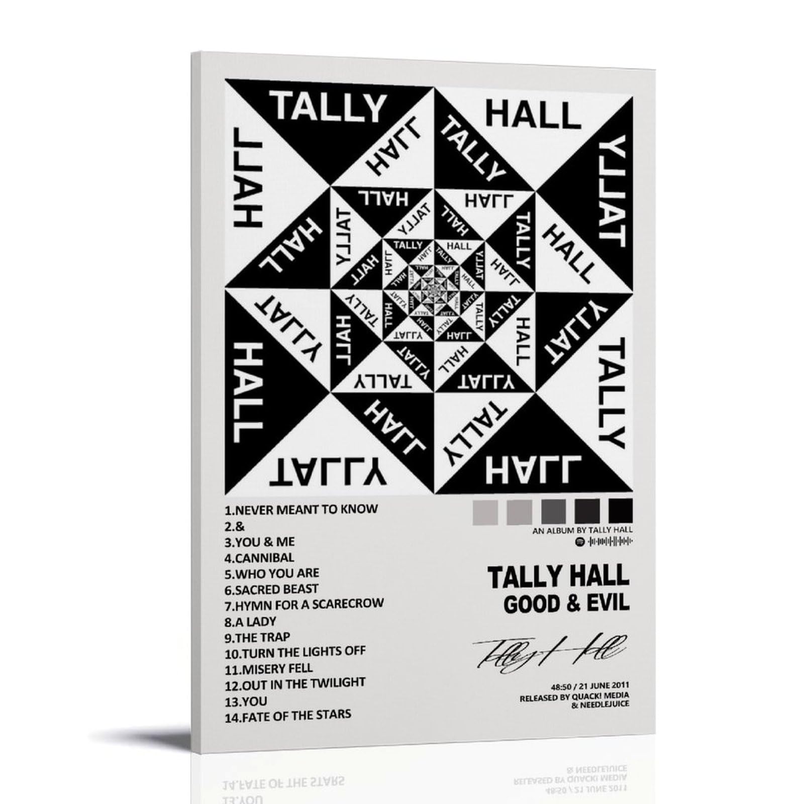Whbaq Frame-Style Tally Hall Poster Good & Evil Poster Canva Colourfast Wall Art Decorative Painting For Living Room Bedroom Home Decor 12X18inch(30X45cm)