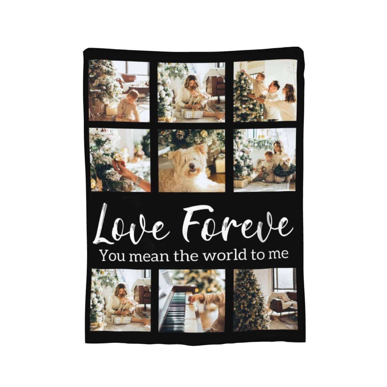 Dfggagdhs Custom Photo Name Cozy Throw blanket,Personalized blanket,Soft Flannel Fabric,Newborn Baptism Present
