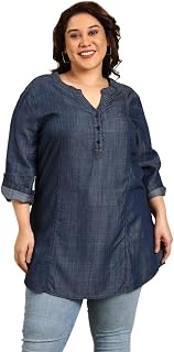 The Pink Moon Women's Regular Fit Cotton Plus Size Tunic - (TUN_MIM25K_Tencel) Price In India